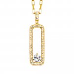 Anhänger mit Kette 925/- Sterling Silber vergoldet 44 Zirkonia günstig online kaufen