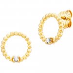 Ohrstecker 925/- Sterling Silber rhodiniert/vergoldet rund 80 Zirkonia günstig online kaufen