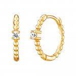 Creolen 925/- Sterling Silber vergoldet 2 Zirkonia 12mm günstig online kaufen