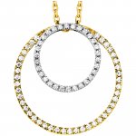 Anhänger mit Kette 925/- Sterling Silber rhodiniert/vergoldet 2 Kreise Zirk günstig online kaufen