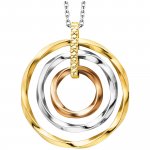 Anhänger mit Kette 925/- Sterling Silber rhodiniert/vergoldet tricolor 3 Kr günstig online kaufen