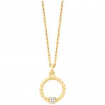 Anhänger mit Kette 925/- Sterling Silber vergoldet 1 Zirkonia günstig online kaufen