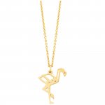 Anhänger mit Kette 925/- Sterling Silber vergoldet Flamingo günstig online kaufen