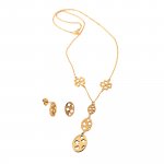 Ohrringe, Anhänger mit Kette Metall Glänzend gelb vergoldet günstig online kaufen