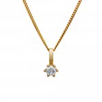 Anhänger mit Kette 585/- Gelbgold Brillant SI Vollschliff Rund günstig online kaufen