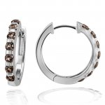 Creolen 585 Weißgold Glänzend Rauchquarz braun günstig online kaufen