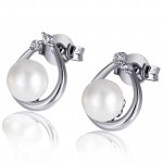 Ohrstecker 375 Weißgold 4 Brillanten weiß 2 Perlen günstig online kaufen