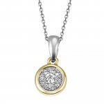 Anhänger mit Kette 585 Gelbgold Glänzend 45 Diamant weiß günstig online kaufen