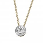Anhänger mit Kette 375 Gelbgold Glänzend 1 Brillant weiß günstig online kaufen