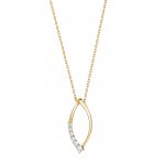 Anhänger mit Kette 375/- Gelbgold bicolor Zirkonia günstig online kaufen