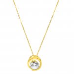 Anhänger mit Kette 585/- Gelbgold Zirkonia günstig online kaufen
