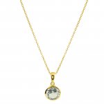 Anhänger mit Kette 585/- Gelbgold Blautopas günstig online kaufen