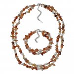 Schmuckset Set aus Collier und Armband 2 -reihig Achatsplitter günstig online kaufen