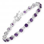 Armband 925-Sterling Silber rhodiniert Amethyst rund günstig online kaufen