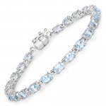 Armband 925-Sterling Silber rhodiniert Blautopas oval günstig online kaufen