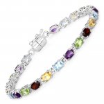Armband 925-Sterling Silber rhodiniert Multicolour oval günstig online kaufen