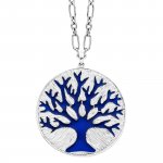 Anhänger mit Kette 925 Silber Lebensbaum Emaille blau günstig online kaufen