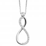 Anhänger mit Kette 925 Silber rhodiniert Infinity Zirkonia günstig online kaufen