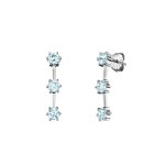 Ohrstecker 925 Silber rhodiniert Zirkonia hellblau günstig online kaufen