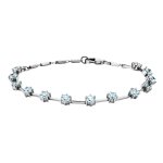 Armband 925 Silber rhodiniert Zirkonia hellblau günstig online kaufen