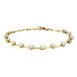 Armband 925 Silber vergoldet Zirkonia weiß günstig online kaufen