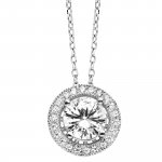 Anhänger mit Kette 925 Silber rhodiniert Zirkonia weiß günstig online kaufen