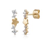 Ohrstecker 375 Gelbgold bicolor Blüte 8 Zirkonia günstig online kaufen