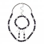 Set Collier Armband Ohrhaken Metall 56am Amethyst lila günstig online kaufen