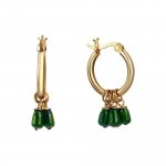 Creolen mit Einhänger 925 Sterling Silber vergoldet Malachit günstig online kaufen