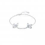 Armband 925 Sterling Silber rhodiniert Glänzend Blume Zirkonia weiß günstig online kaufen