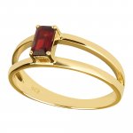 Ring 925 Sterling Silber vergoldet Glänzend Granat rot günstig online kaufen