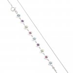 Armband 925 Sterling Silber rhodiniert Glänzend Edelsteine multi günstig online kaufen