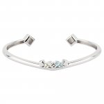 Armband 925 Sterling Silber rhodiniert Glänzend Topas blau günstig online kaufen