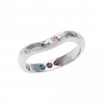 Ring 925 Sterling Silber rhodiniert Gehämmert Safir pink günstig online kaufen