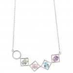 Kette 925 Sterling Silber rhodiniert Glänzend Quarz multi günstig online kaufen