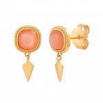 Ohrstecker mit Anhänger 925 Silber vergoldet oranger Mondstein günstig online kaufen