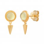 Ohrstecker mit Anhänger 925 Silber vergoldet Prehnit günstig online kaufen