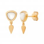 Ohrstecker mit Anhänger 925 Silber vergoldet weißer Mondstein günstig online kaufen