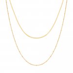 Collier 925 Sterling Silber vergoldet Layering zweifach Schlangenkette günstig online kaufen