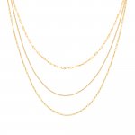 Collier 925 Sterling Silber vergoldet Layering dreifach günstig online kaufen