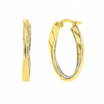 Creolen 375/- Gelbgold bicolor oval 19 mm günstig online kaufen