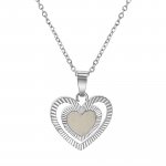 Anhänger mit Kette Edelstahl Herzanhänger strukturiert günstig online kaufen