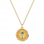 Anhänger mit Kette 925 Silber vergoldet mit Türkis günstig online kaufen