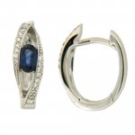 Creolen 585/- Weißgold Brillant Saphir günstig online kaufen