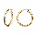 Creolen 585/- Gelbgold glanz bicolor diamantiert günstig online kaufen