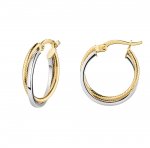 Creolen 375/- Gelbgold bicolor 2-reihig günstig online kaufen