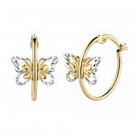 Creolen 585/- Gelbgold bicolor Schmetterling günstig online kaufen