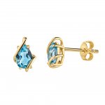 Ohrstecker 375/- Gelbgold glanz Blautopas günstig online kaufen