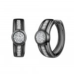 Creolen 925 Sterling Silber rhodiniert/schwarz Zirkonia günstig online kaufen