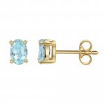 Ohrstecker 375 Gelbgold Blautopas günstig online kaufen